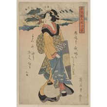 Kikugawa Eizan, 菊川英山 (Kikukawa Eizan)による浮世絵「Evening rain at Karasaki.」