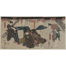 Utagawa Kuniyoshi: Three actors in the roles of Nagoya Sanzaburō, Katsuragi, and Fuwa Banzaemon. - Library of Congress