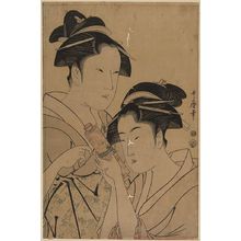 喜多川歌麿: Osen of Kagiya and Ohisa of Takashima. - アメリカ議会図書館