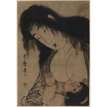 Kitagawa Utamaro: Yamauba breast feeding Kintaro. - Library of Congress