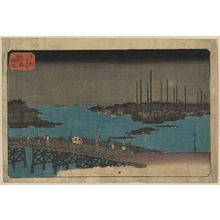 Utagawa Hiroshige: Boats moored near Eitai Bridge. - Library of Congress