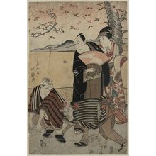 Shunkosai Hokushu: Actors viewing cherry blossoms. - Library of Congress