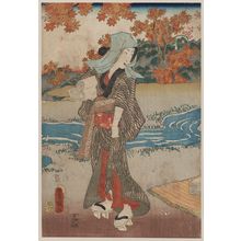 Utagawa Toyokuni I: A woman beneath maple leaves. - Library of Congress