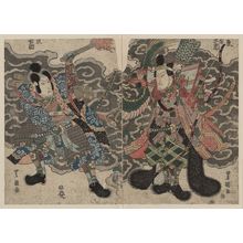 Utagawa Toyokuni (Utagawa Toyokuni)创作的日本版画《The actors Bandō Mitsugorō and Bandō Minosuke.》