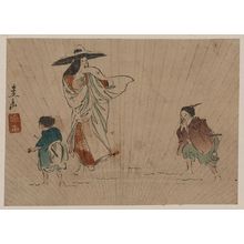 Japanese Print "Lady Tokiwa in the snow." by Harada Keigaku, 原田圭岳 (Harada Keigaku)