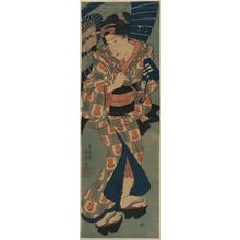 Utagawa Kunisada: Young lady going to her Nagauta music lessons. - Library of Congress