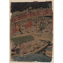 歌川豊国: Boating on the Sumida River. - アメリカ議会図書館