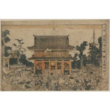 歌川豊国: Perspective print of the market at Kinryuzan. - アメリカ議会図書館