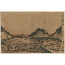 Utagawa Toyoharu: Perspective view of enjoying the evening cool in Fukagawa. - Library of Congress