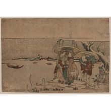 Kikugawa Eizan: Entertainers from Setchu in the snow. - Library of Congress