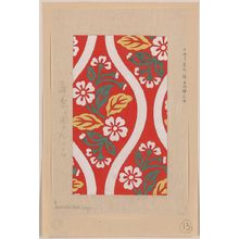 無款: [Nishiki brocade with cherry blossoms and wave designs on red background] - アメリカ議会図書館