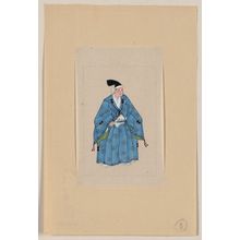 Unknown: [Japanese man, full-length, standing, facing right, wearing robes of a nobleman, such as emperor or prince] - Library of Congress