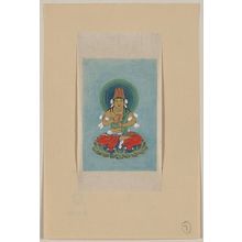 Unknown: [Religious figure sitting on a lotus, facing front, with blue/green halo behind his head] - Library of Congress