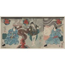 Utagawa Kuniyoshi: Actors in the roles of Tamashima Itto, Tenjuku Tokubei, and Tsukimoto Inabanosuke. - Library of Congress