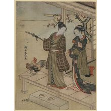 Suzuki Harunobu: A young dandy and a woman on a veranda. - Library of Congress