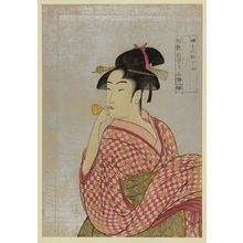 Kitagawa Utamaro: Young lady blowing on a poppin. - Library of Congress