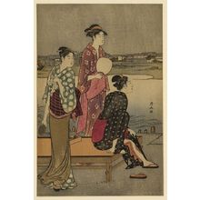 Torii Kiyonaga: Cooling off near the river bank. - Library of Congress