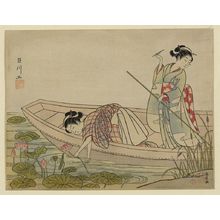 Suzuki Harunobu: [Two women gathering lotus blossoms] - Library of Congress