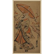 Torii Kiyomasu I: [A beauty with an umbrella] - Library of Congress