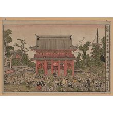 歌川豊国: Perspective picture of the market at Kinryūzan Temple. - アメリカ議会図書館