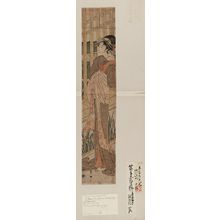 Utagawa Toyokuni I: Courtesan gazing at Nihon embankment. - Library of Congress