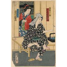 Utagawa Kunisada, 歌川国貞 (Utagawa Kunisada)创作的日本版画《The actors Kawarazaki Gonjūrō and Ichikawa Kohanji.》