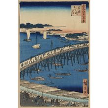 歌川広重: Ryōgoku Bridge and the great riverbank. - アメリカ議会図書館