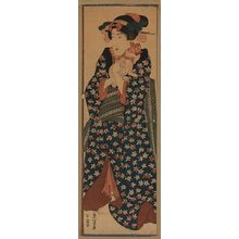 Keisai Eisen: Young lady holding a cat. - Library of Congress
