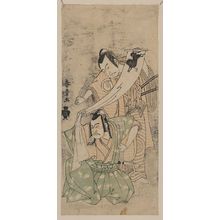 勝川春章: The actors Sawamura Sōjūrō in the role of Kudō Tsuketsune and Ichikawa danzō in the role of Soga no Gorō. - アメリカ議会図書館