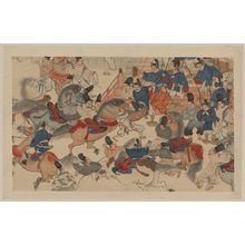 Tosa Mitsunaga: Battle in front of a palace. - アメリカ議会図書館