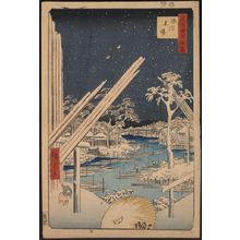 Japanese Print "Fukagawa lumberyards." by Ando Hiroshige, 歌川広重 (Andō Hiroshige)