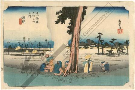 Utagawa Hiroshige: Hamamatsu: Winter desolation (station 29, print 30) - Austrian Museum of Applied Arts