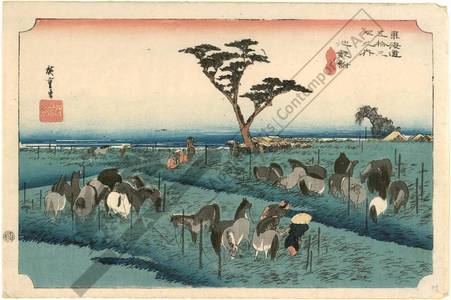 Utagawa Hiroshige: Chiryu: The summer horse fair (Station 39, Print 40) - Austrian Museum of Applied Arts