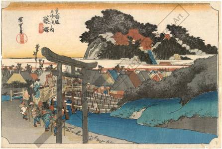 歌川広重: Fujisawa: The Yugyo temple (station 6, print 7) - Austrian Museum of Applied Arts