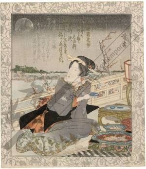 渓斉英泉: Moon viewing party (title not original) - Austrian Museum of Applied Arts