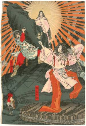 Shunsai Toshimasa: Origin of the cave door dance - Austrian Museum of Applied Arts