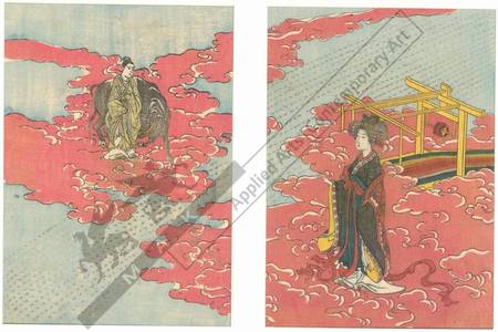 Hishikawa Kiyoharu: Meeting of Kengyu and Shokujo (title not original) - Austrian Museum of Applied Arts