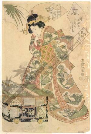 Utagawa Toyokuni I: Dragon, Irises, Set of three prints - Austrian Museum of Applied Arts