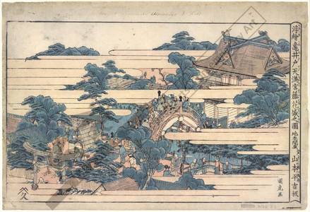Utagawa Kunitora: Perspective image, Wisteria in full bloom at the Kameido-Tenman shrine - Austrian Museum of Applied Arts