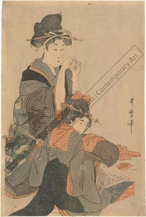 Kitagawa Utamaro: Woman with little girl (title not original) - Austrian Museum of Applied Arts