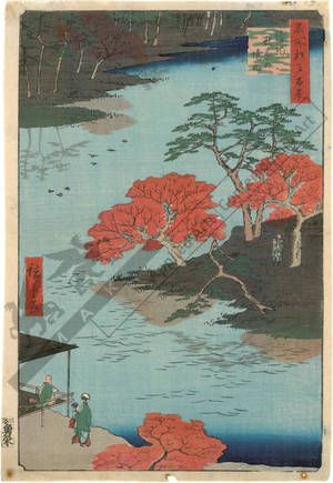 Utagawa Hiroshige: Inside the shrine compound of Akiba Shrine at Ukechi - Austrian Museum of Applied Arts