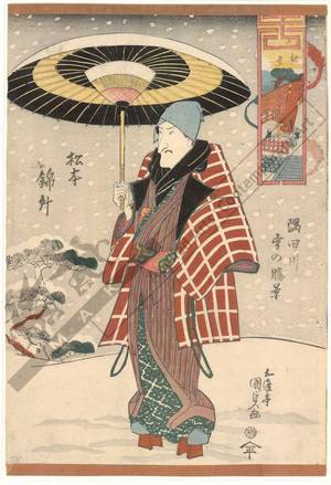 Utagawa Kunisada: Actor Matsumoto Kinsho; small picture: Akiba - Austrian Museum of Applied Arts