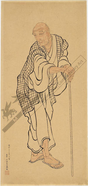 無款: Self-portrait of Hokusai (title not original) - Austrian Museum of Applied Arts