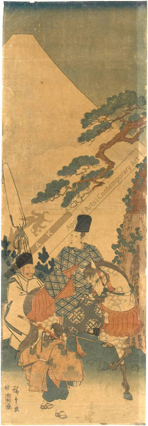 歌川広重: Ariwara no Narihiras’ journey to the east (title not original) - Austrian Museum of Applied Arts