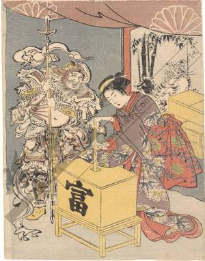 Kitao Shigemasa: Fortune telling, Bishamonten (title not original) - Austrian Museum of Applied Arts