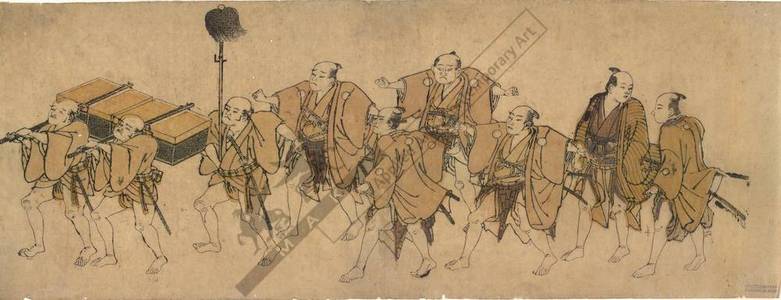 Ippitsusai Buncho: Daimyo-procession (title not original) - Austrian Museum of Applied Arts
