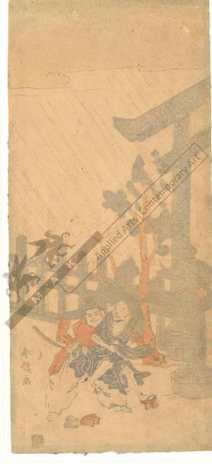 鈴木春信: Taira no Tadamori and the oil-monk (title not original) - Austrian Museum of Applied Arts