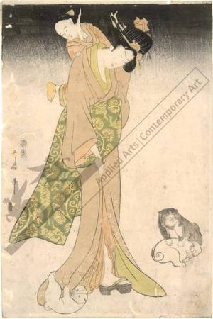 喜多川歌麿: Woman with a child on her back (title not original) - Austrian Museum of Applied Arts