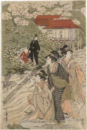 Kitagawa Utamaro: Women near a river (title not original) - Austrian Museum of Applied Arts