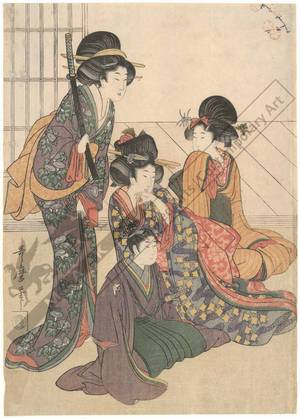 Kitagawa Utamaro: Dance performance (title not original) - Austrian Museum of Applied Arts